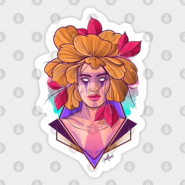 Portrait Girl Sticker by Paul Draw